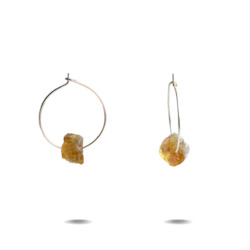 Lena Petite | Sterling Silver Citrine Hoop Earrings