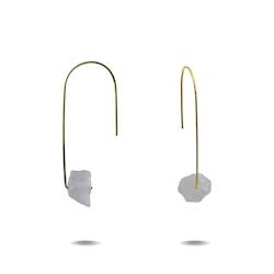 Jewellery: Lenore | Gold Filled Rose Quartz Drop Earrings