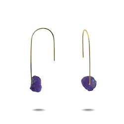 Lenore | Gold Filled Amethyst Drop Earrings