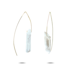 Lorelai | Gold Filled Quartz Point Hook Earrings