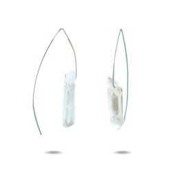 Jewellery: Lorelai | Sterling Silver Quartz Point Hook Earrings