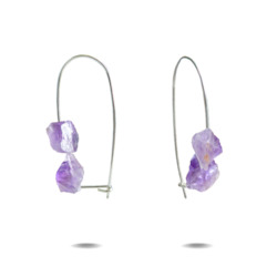 Lillian | Sterling Silver Amethyst Drop Earrings