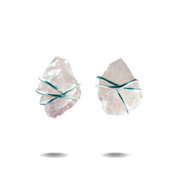 Larna | Sterling Silver Raw Rose Quartz Stud Earrings