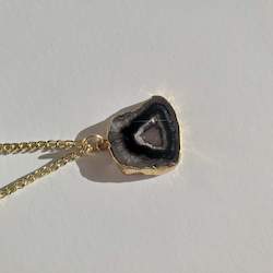 Raven Gold Geode Necklace