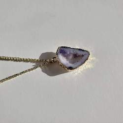 Orchid Gold Geode Necklace