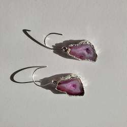 Jewellery: Taffy  Silver Geode Earrings