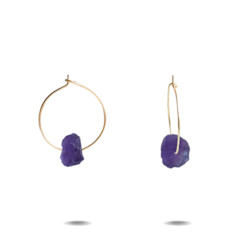 Lena Petite | Gold Filled Amethyst Hoops