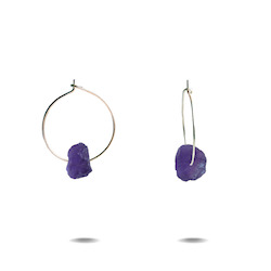 Lena Petite | Silver Amethyst Hoops