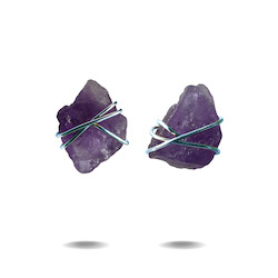 Jewellery: Larna | Silver Amethyst Wrapped Studs