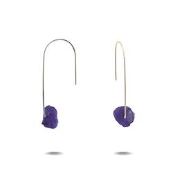 Jewellery: Lenore | Silver Amethyst Drop Earrings