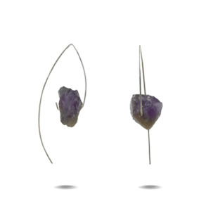 Jewellery: Lorelai | Silver Amethyst Hook Earrings