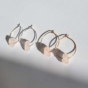 Jewellery: Custom Raw Crystal Hoop Earrings