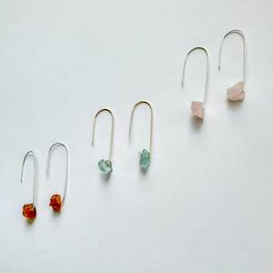 Custom Raw Crystal Drop Earrings