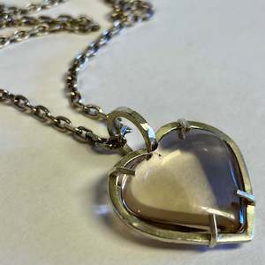 Love Pendant, Smokey Quartz, Sterling Silver