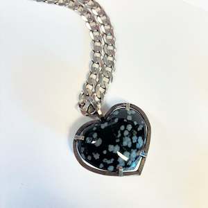 Love Pendant, Dalmatite, Sterling Silver