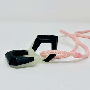 Jewellery: Links Pendant, glow in the dark, black and baby pink