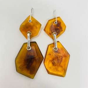 Jewellery: Double Rock Earrings, amber light