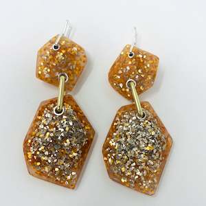 Double Rock Earrings, Ultra Glitter,  matte finish