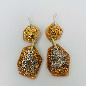 Double Rock Earrings, Ultra Glitter,  high gloss finish