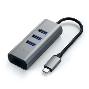 Satechi USB-C 2-in-1 3 Port USB 3.0 Hub & Ethernet (Space Grey)