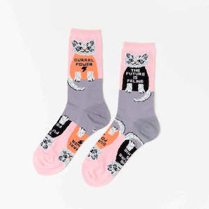 Women's Sized Socks - Future Is Feline