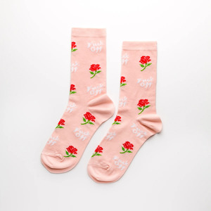 Women's Sized Socks - F**k Off Rose