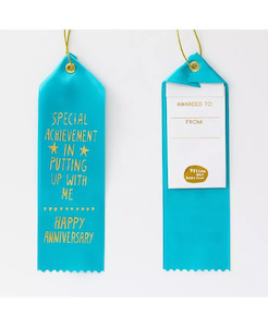 Award Ribbon / Bookmark w Note - Anniversary / Putting Up With Me