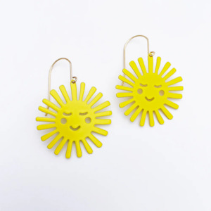 Clothing accessory: Mini Sun Earrings - Yellow