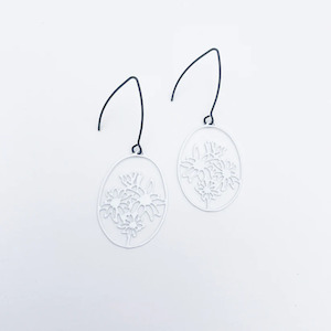 Mini Flannel Flower Earrings - White