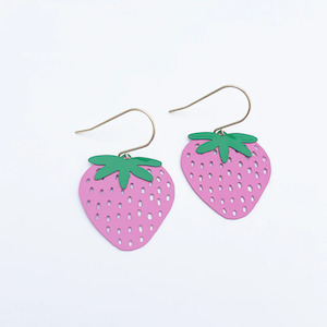 Clothing accessory: Strawberry Earrings - Pink