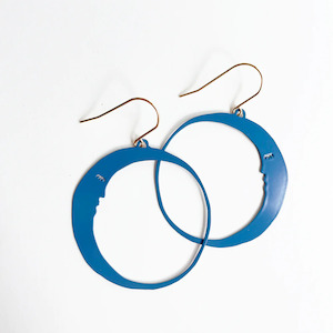 Moon Earrings - Blue