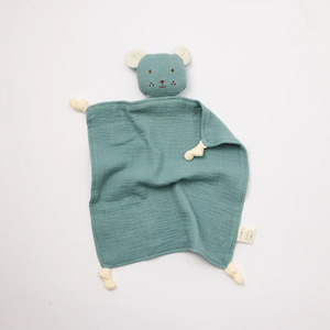 Organic Muslin Lovey Bear - Sage with Milk Ears