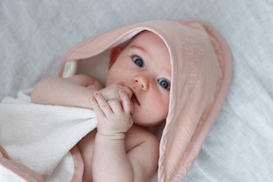 Clothing accessory: Baby Hooded Towel - Dusty Rose