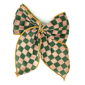 Fable Large Bow - Checks Sunset & Orchard