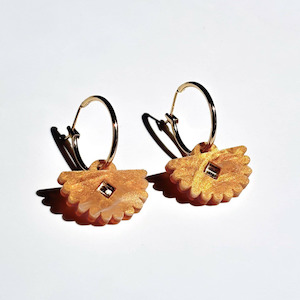 Clothing accessory: Fantail Earrings - Honey