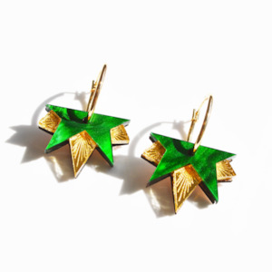 Clothing accessory: Lucky Star Earrings - Green