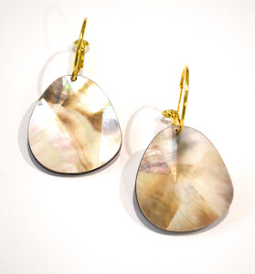 Clothing accessory: Organic Hoop Earrings - Moonstone Shell