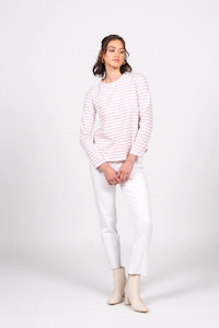 Emilia Top Long Sleeve - Violet Marle Stripe