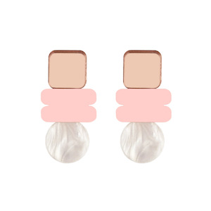 Clothing accessory: Lola Earrings - Rose Gold, White & Pink