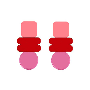 Clothing accessory: Lola Earrings - Pink & Red