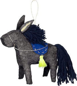 Clothing accessory: Christmas Critter Decoration - Blue Donkey