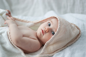 Baby Hooded Towel - Almond