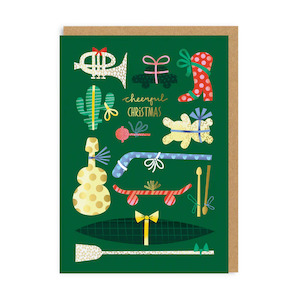 Clothing accessory: Foil Gift Shapes Christmas Card