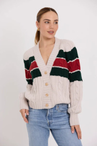 Clothing accessory: Slouch Cardi - Cream Stripe