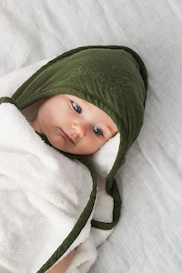 Baby Hooded Towel - Olive