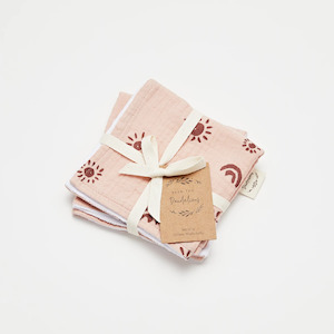 Organic Wash Cloth Set of 2 - Sand + Sunny