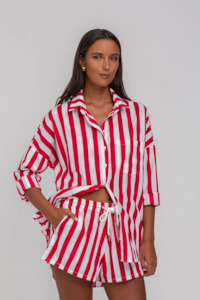 Defiant Shirt - Red/White Bold Stripe