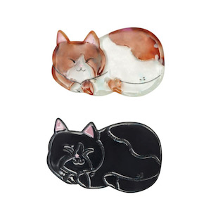 Acetate Hair Clips - Sleeping Cats