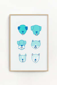 Clothing accessory: Fading Dogs Riso Print - 11.5" x 17"