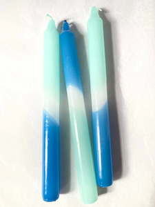 Clothing accessory: Hand Dipped Candle 3 Pack - Aqua & Blue